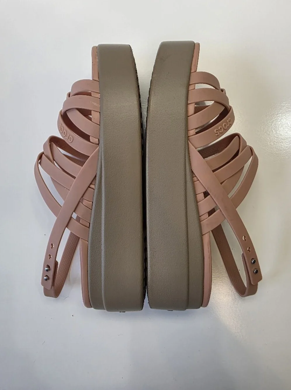 Crocs LiteRide Pink Strappy Platform Wedge Sandals Women’s Size 9